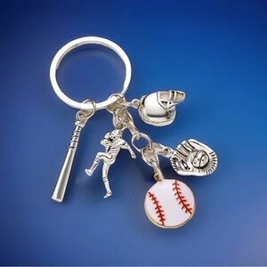 Baseball Theme Bag Charm/Keyring